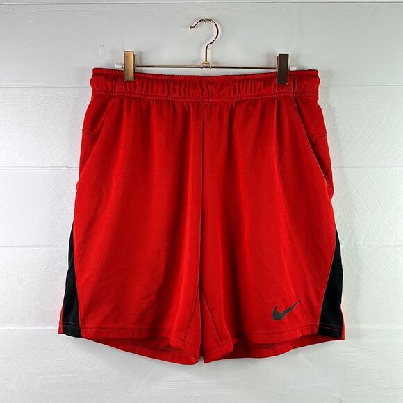 NIKE Red Black Dri-Fit Gym Workout Activewear Shorts Size Medium‎ - Picture 1 of 12